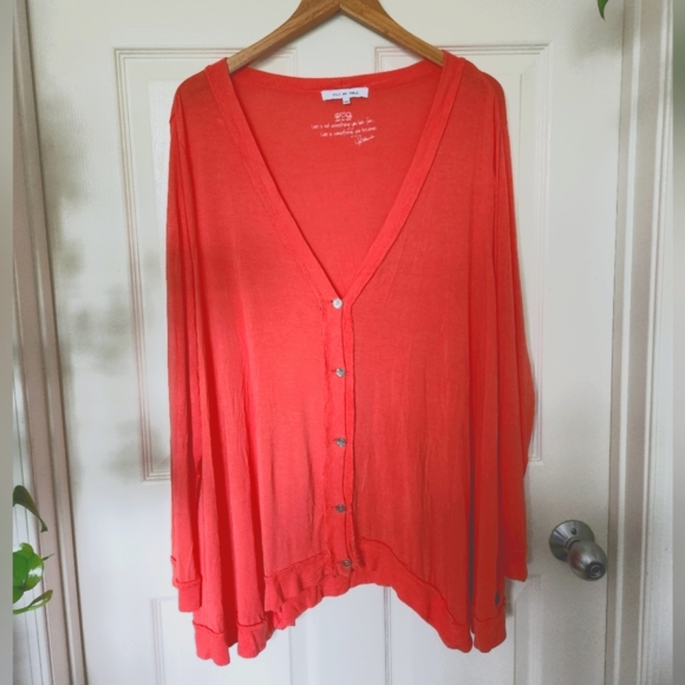 EUC Peace Love World Coral Oversized Cardi